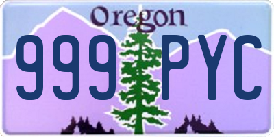 OR license plate 999PYC