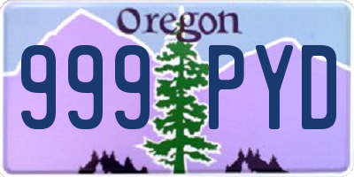 OR license plate 999PYD