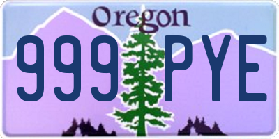 OR license plate 999PYE