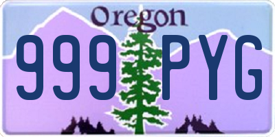 OR license plate 999PYG