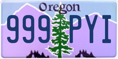 OR license plate 999PYI