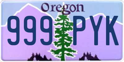 OR license plate 999PYK