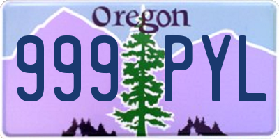 OR license plate 999PYL