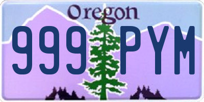 OR license plate 999PYM