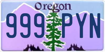 OR license plate 999PYN