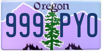 OR license plate 999PYO