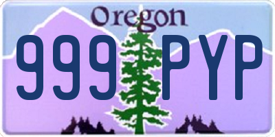 OR license plate 999PYP