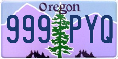 OR license plate 999PYQ