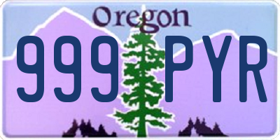 OR license plate 999PYR