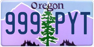 OR license plate 999PYT