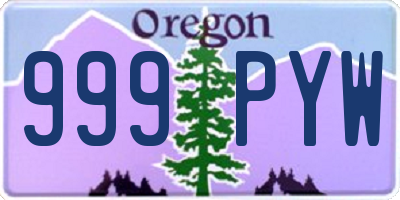 OR license plate 999PYW