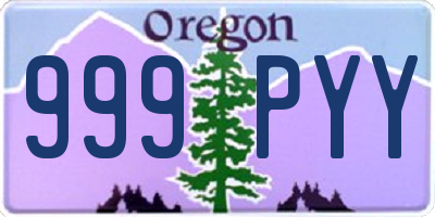 OR license plate 999PYY