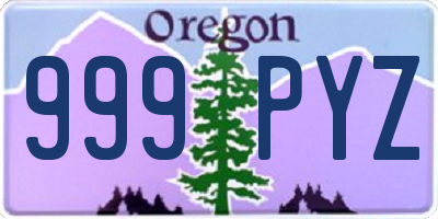 OR license plate 999PYZ