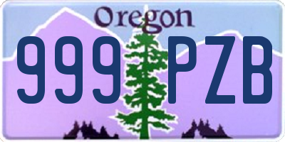 OR license plate 999PZB