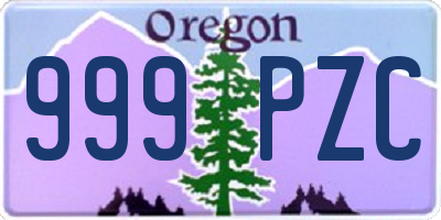 OR license plate 999PZC