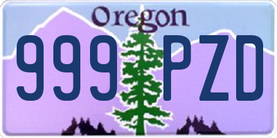 OR license plate 999PZD