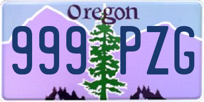 OR license plate 999PZG