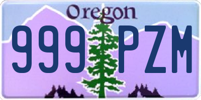 OR license plate 999PZM