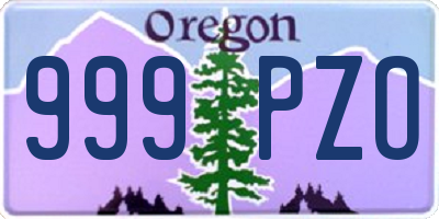 OR license plate 999PZO