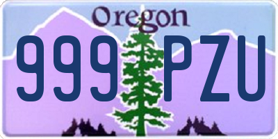 OR license plate 999PZU