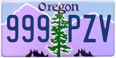 OR license plate 999PZV