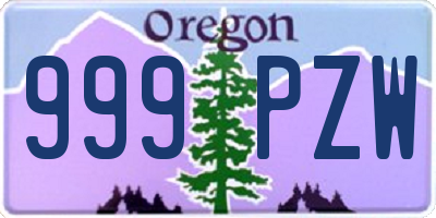 OR license plate 999PZW