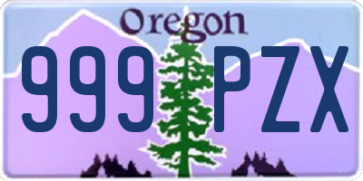OR license plate 999PZX