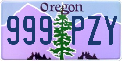 OR license plate 999PZY
