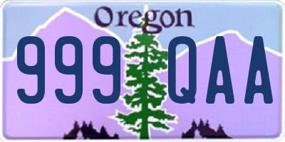 OR license plate 999QAA