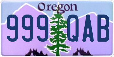 OR license plate 999QAB
