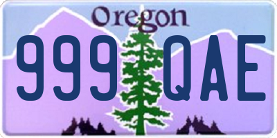 OR license plate 999QAE