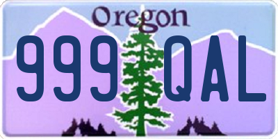 OR license plate 999QAL