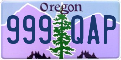 OR license plate 999QAP