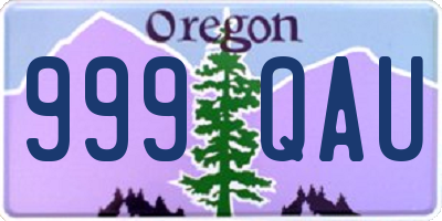 OR license plate 999QAU