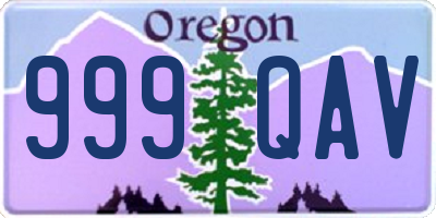 OR license plate 999QAV