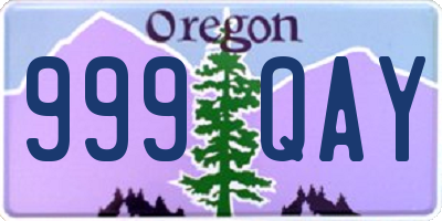 OR license plate 999QAY