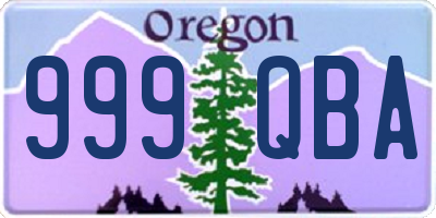 OR license plate 999QBA