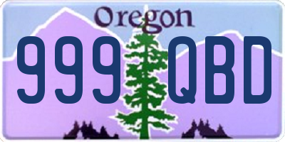 OR license plate 999QBD