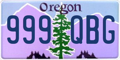 OR license plate 999QBG