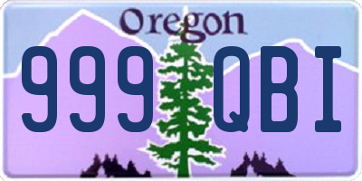 OR license plate 999QBI