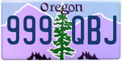 OR license plate 999QBJ