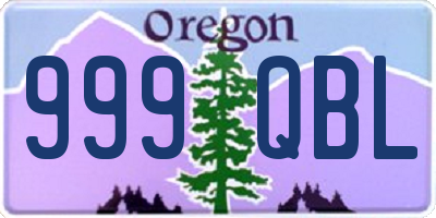 OR license plate 999QBL