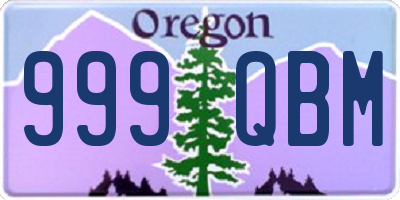 OR license plate 999QBM