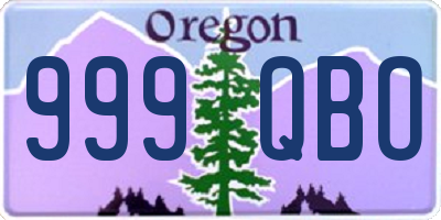 OR license plate 999QBO