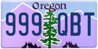 OR license plate 999QBT