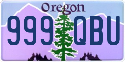 OR license plate 999QBU