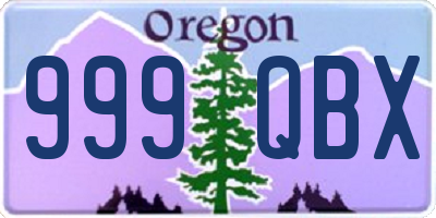 OR license plate 999QBX