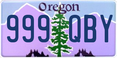 OR license plate 999QBY