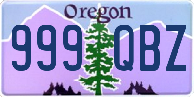 OR license plate 999QBZ