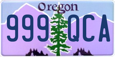OR license plate 999QCA